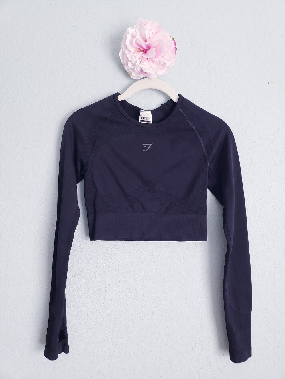 Gymshark Black Flex Long Sleeve Crop Top